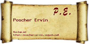 Poscher Ervin névjegykártya